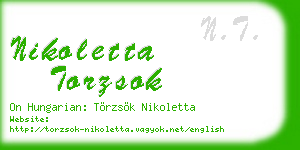 nikoletta torzsok business card