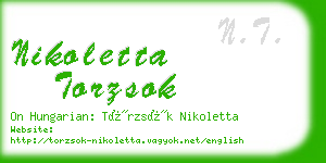 nikoletta torzsok business card